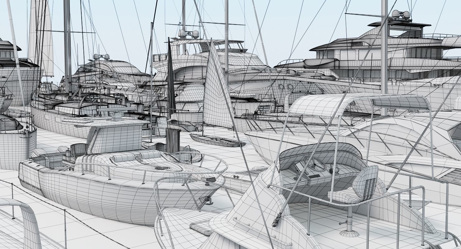 50 Yachts and Boats collection 3D model_30