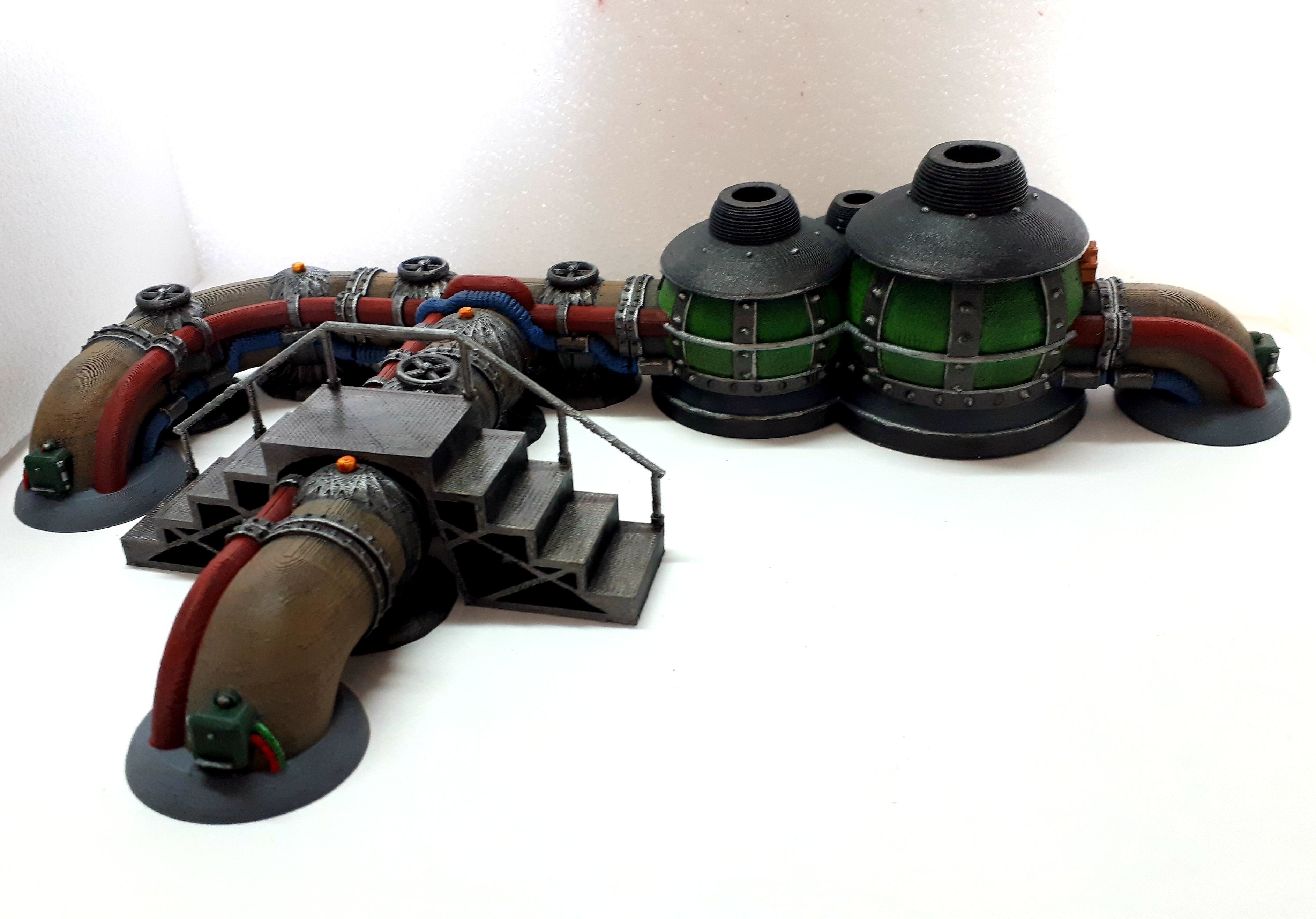 Modular industrial terrain chemical silos updated 3D print model_6