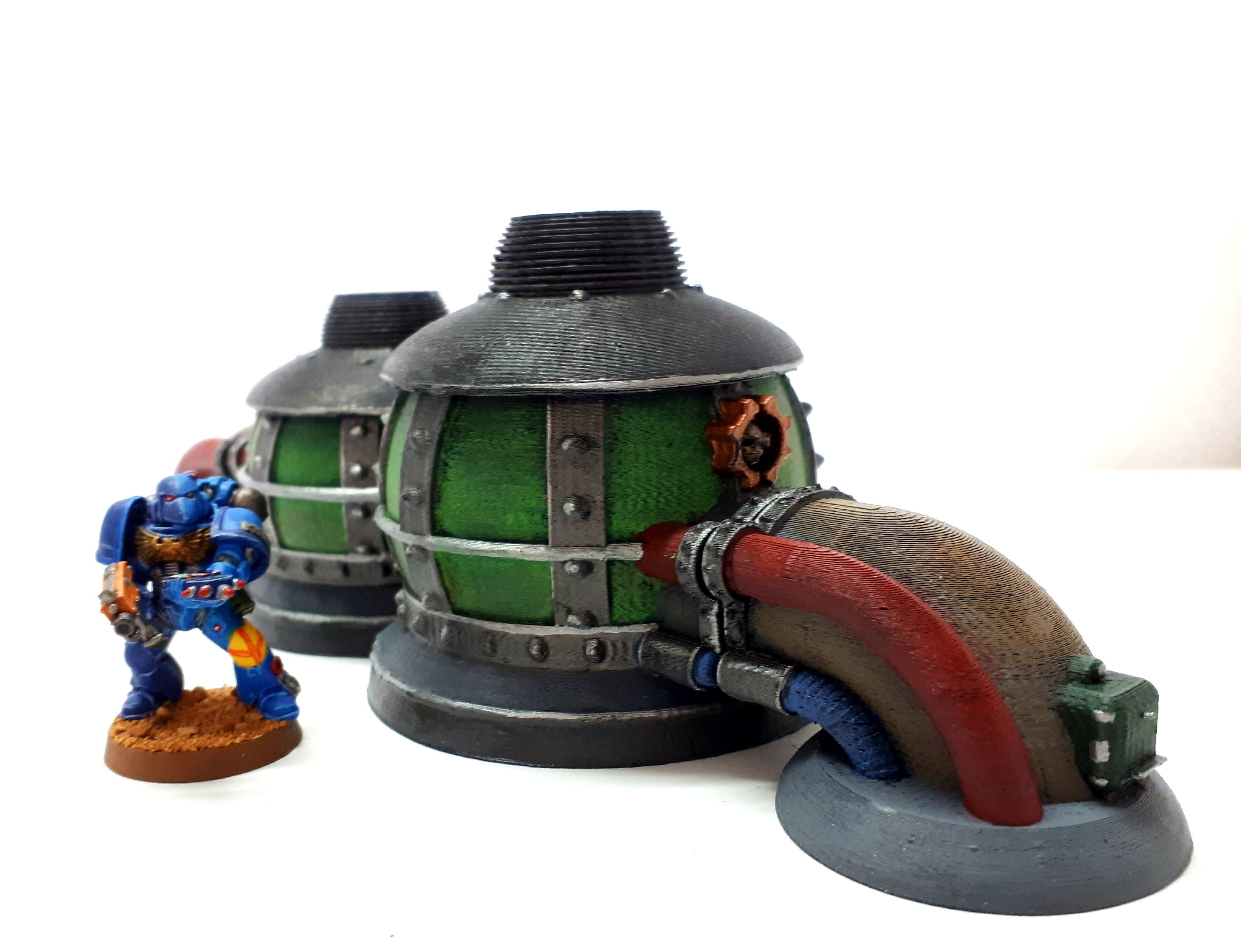 Modular industrial terrain chemical silos updated 3D print model_1