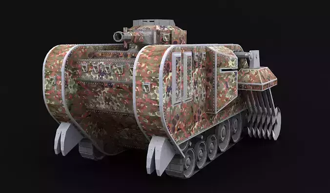 Super Tank War Machine Low-poly 3D model