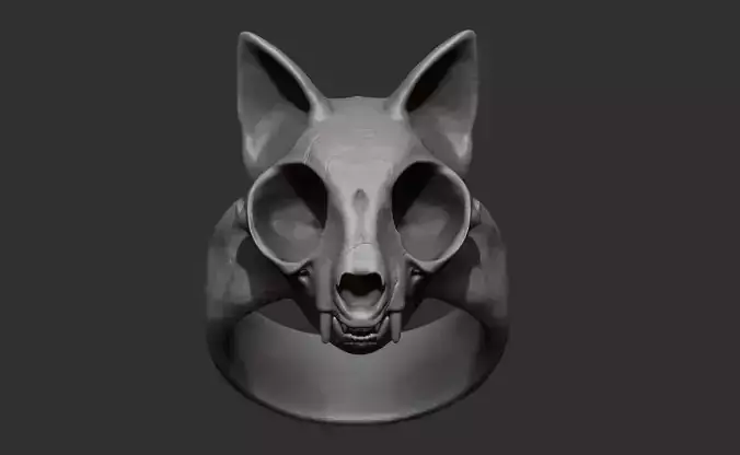 Skull Cat Ring 3D Print