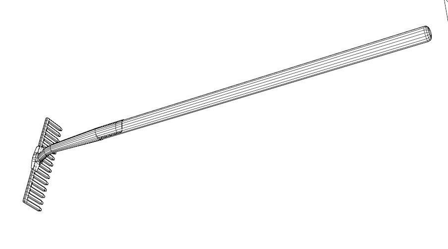 Rake gardening low poly model game ready Low-poly 3D model_3