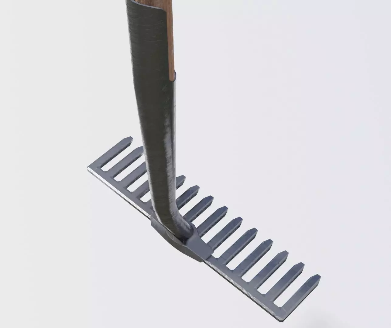 Rake gardening low poly model game ready Low-poly 3D model_0