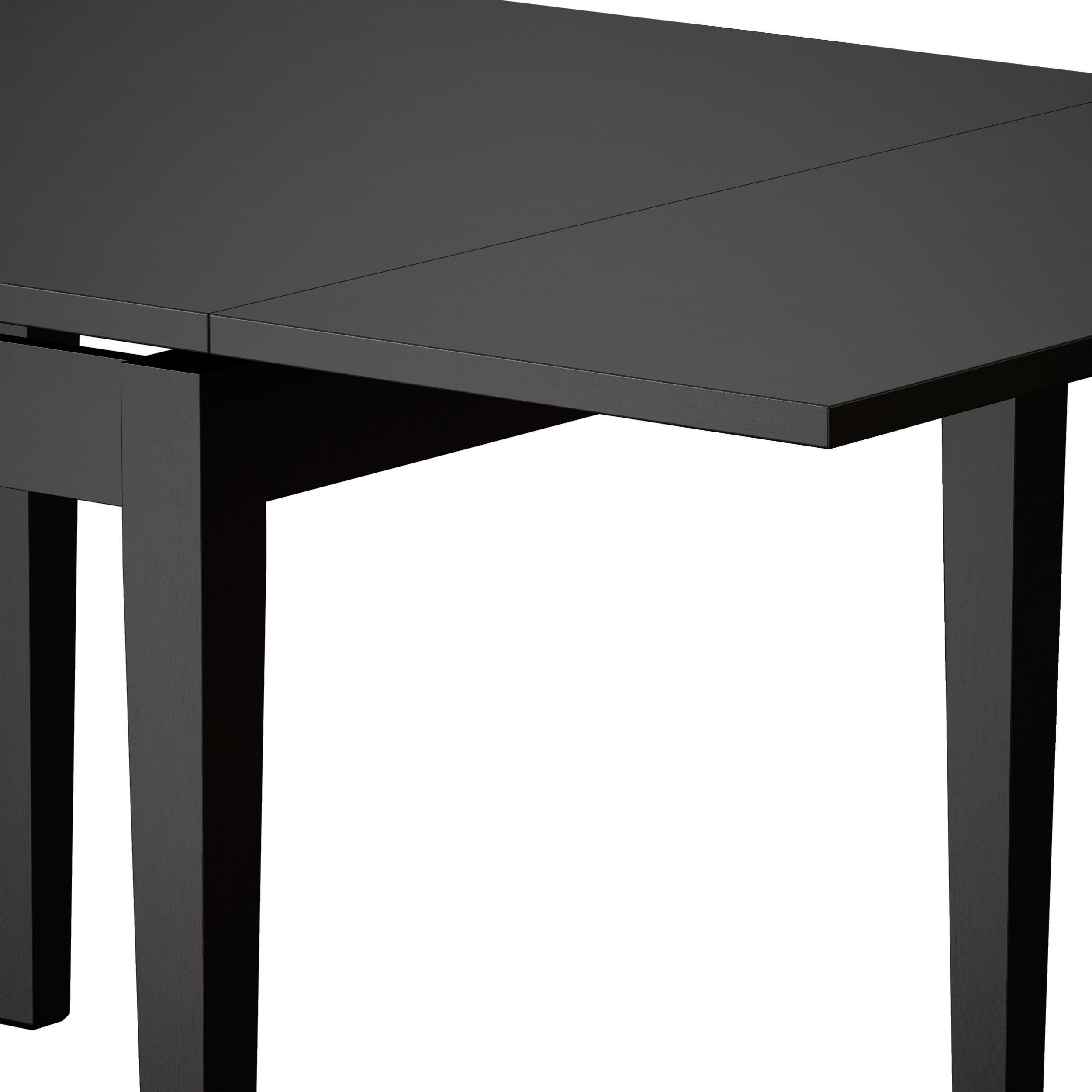 Pratico Bruno Black Extension Square Dining Table Open 3D model_9