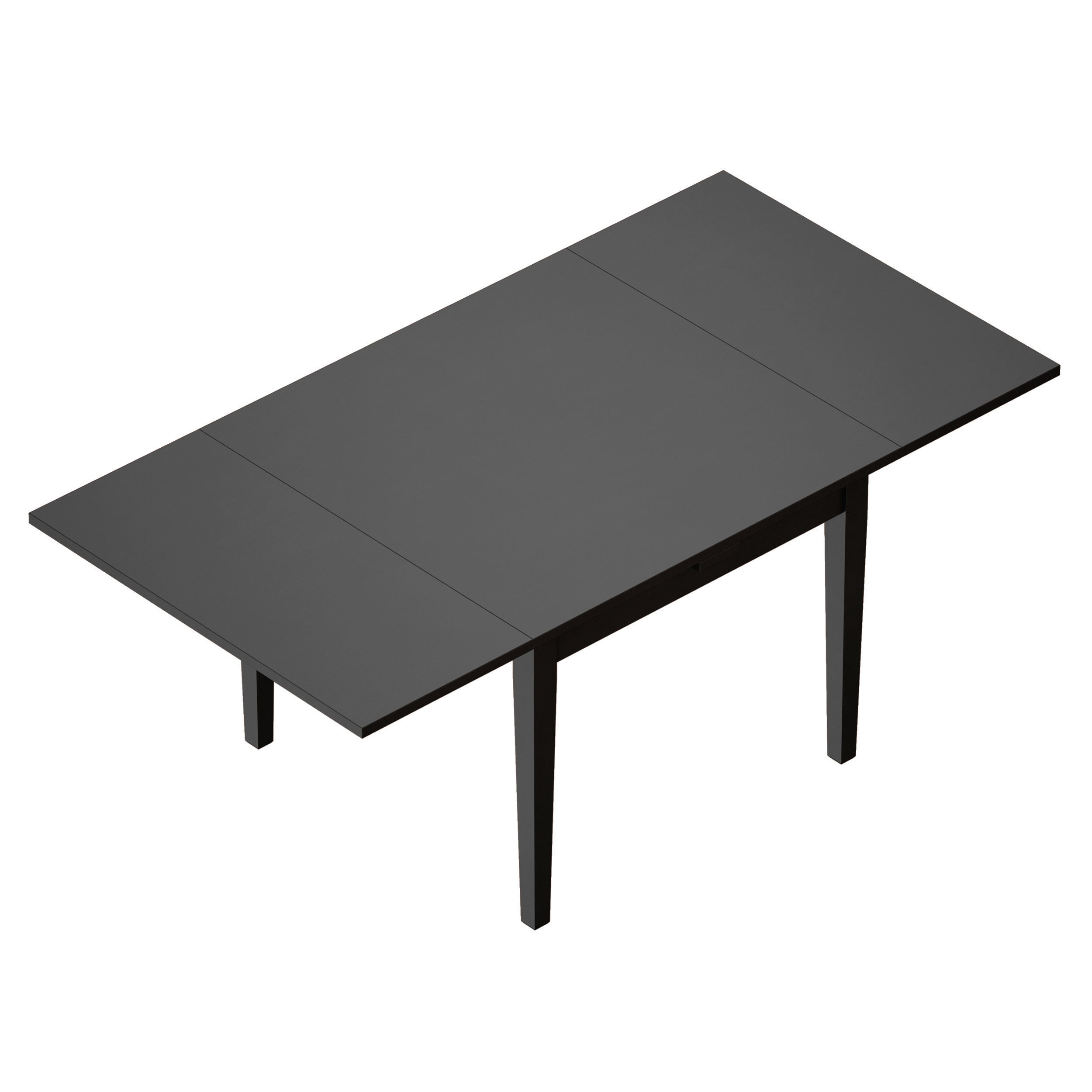 Pratico Bruno Black Extension Square Dining Table Open 3D model_3