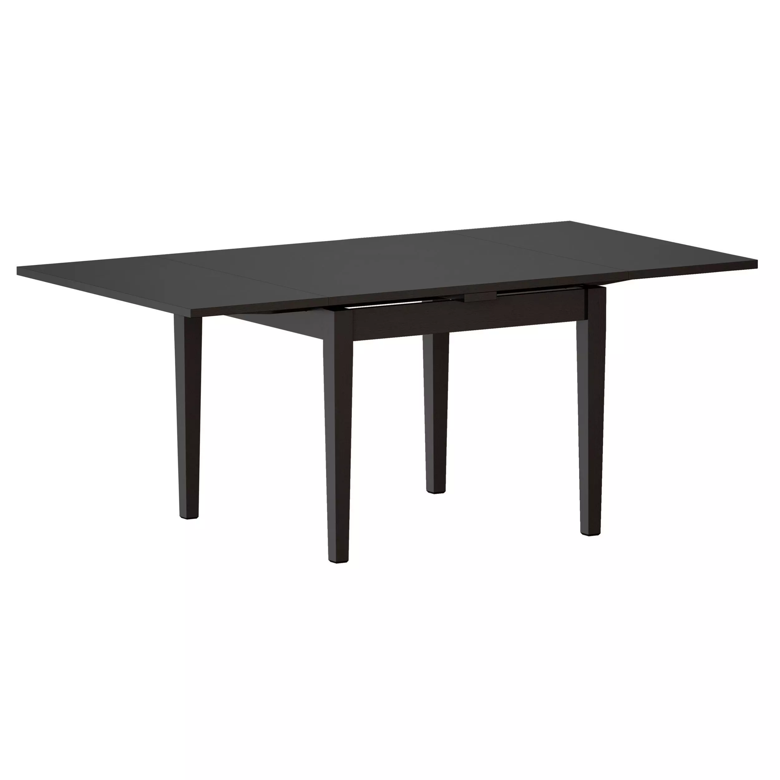 Pratico Bruno Black Extension Square Dining Table Open 3D model_0