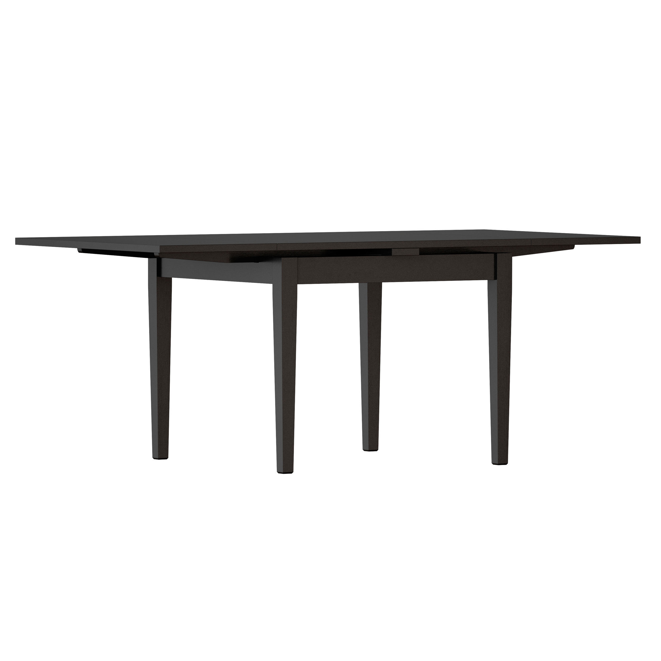 Pratico Bruno Black Extension Square Dining Table Open 3D model_1