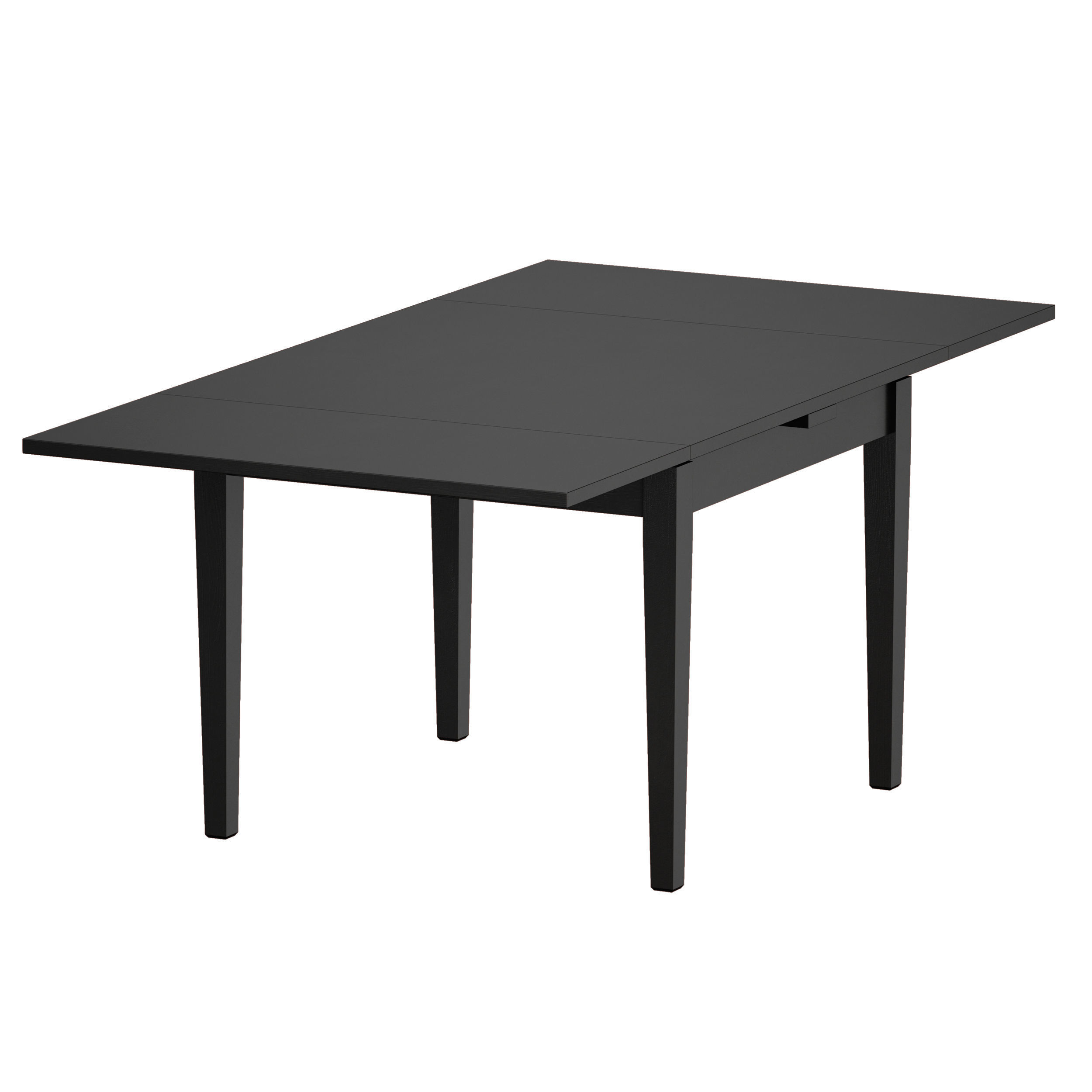 Pratico Bruno Black Extension Square Dining Table Open 3D model_4