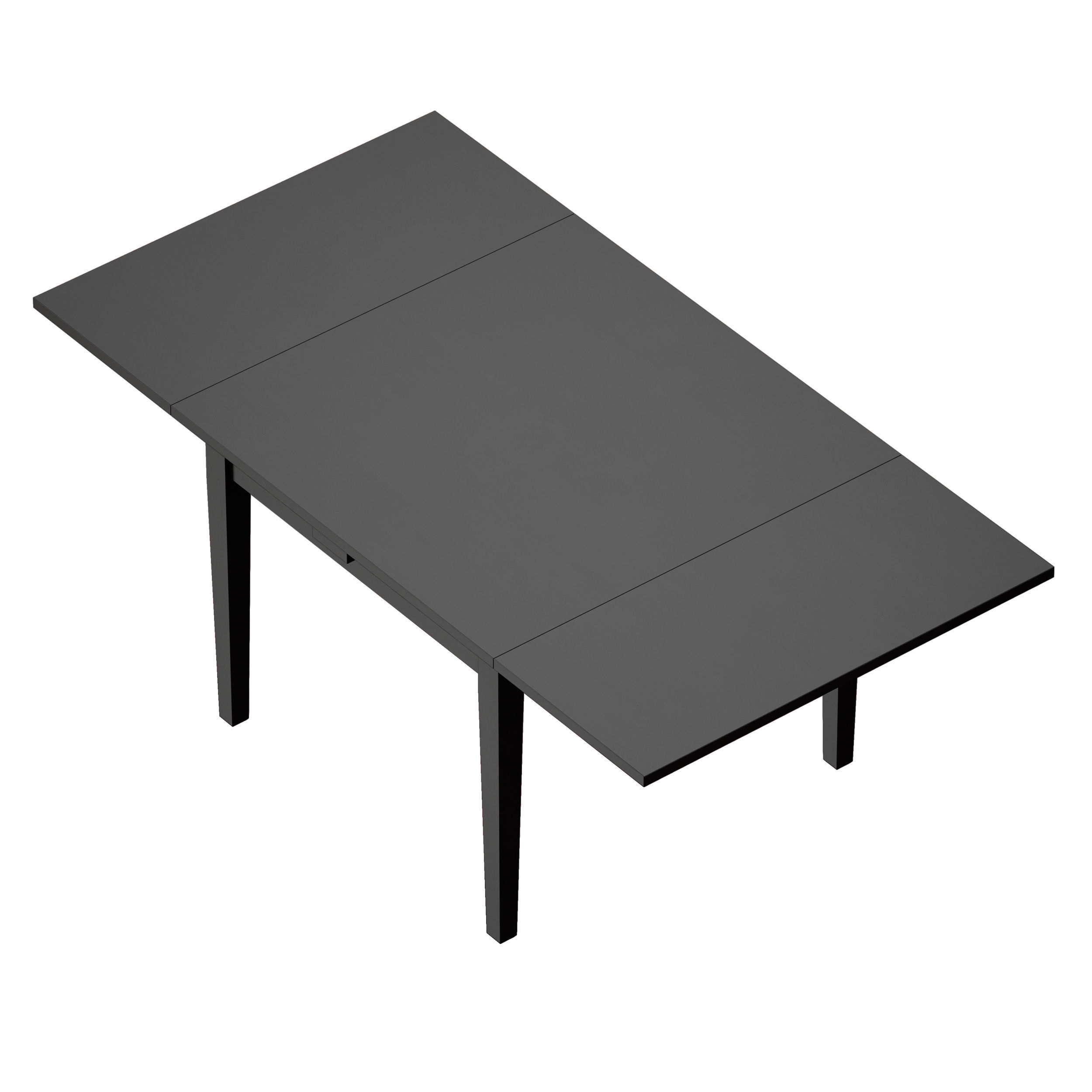 Pratico Bruno Black Extension Square Dining Table Open 3D model_8