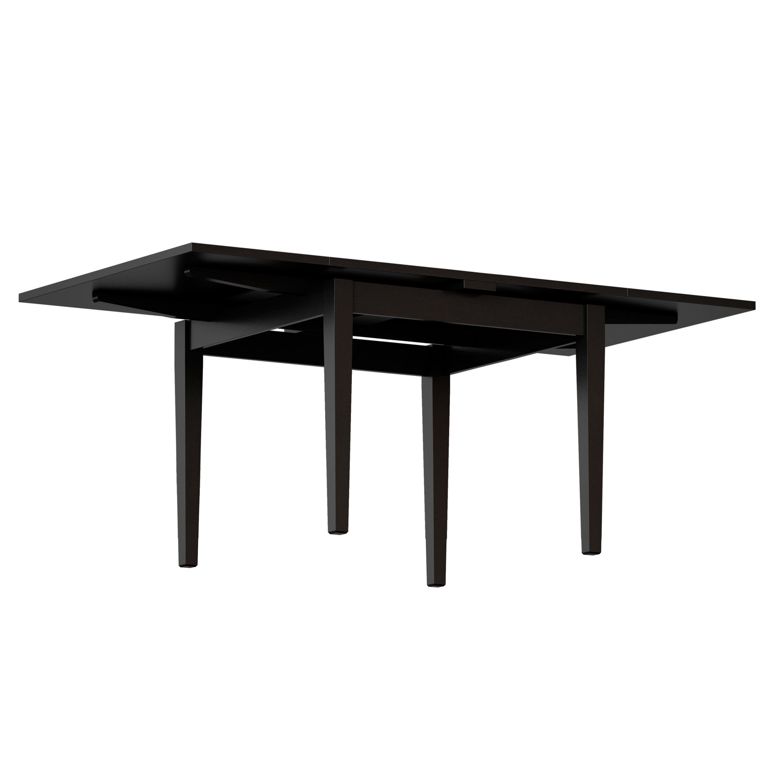 Pratico Bruno Black Extension Square Dining Table Open 3D model_2