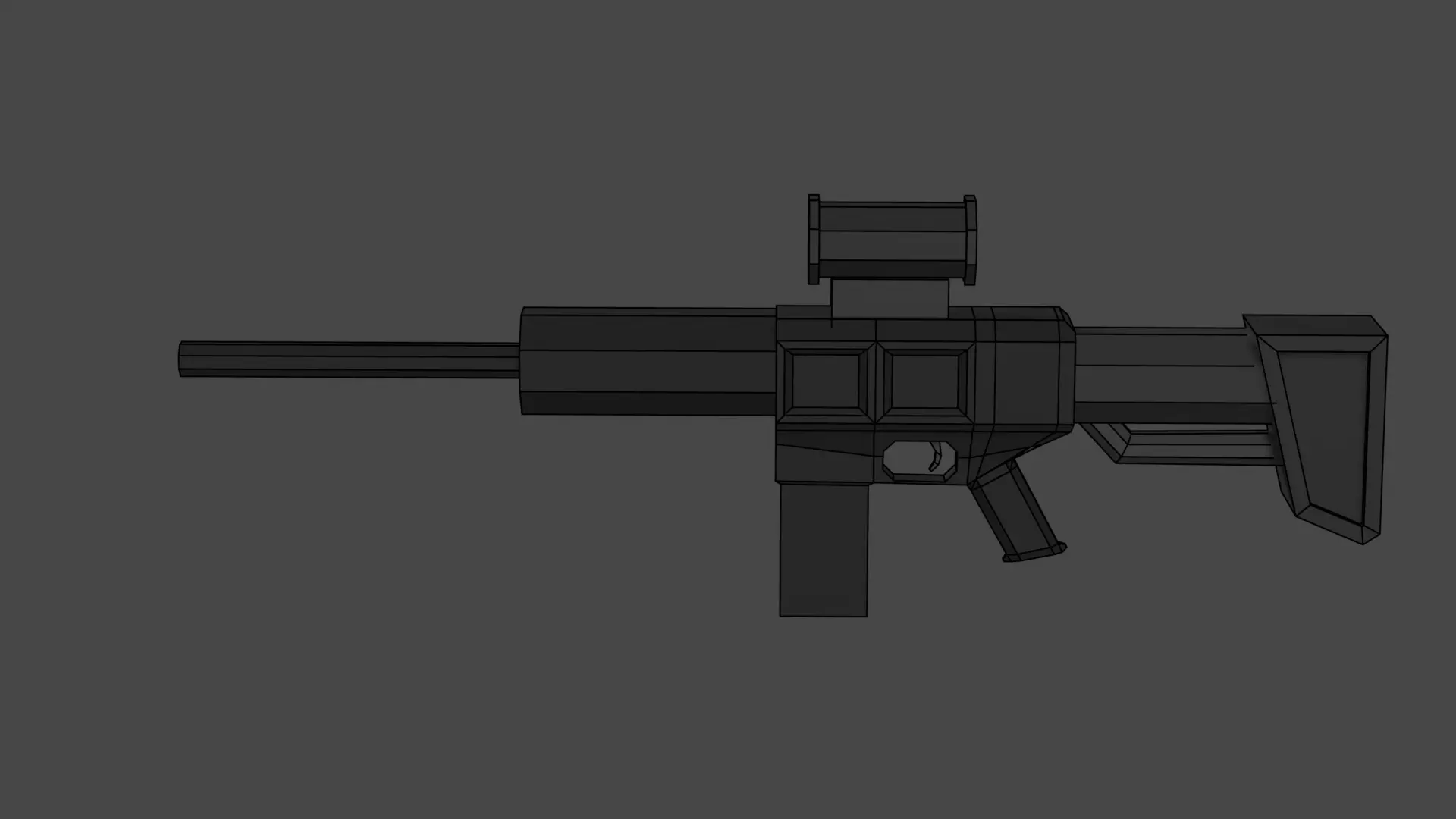 Assault rifle Free low-poly 3D model