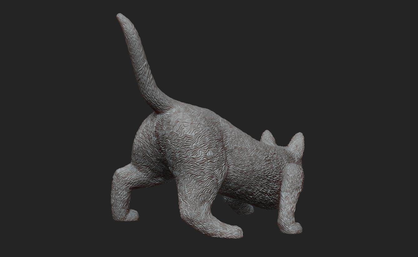 Cat Hunting Pose 3D Print 3D print model_5