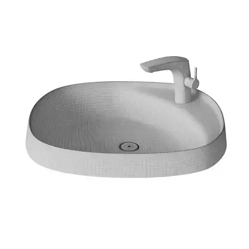 Mortise ceramic sink 3D model