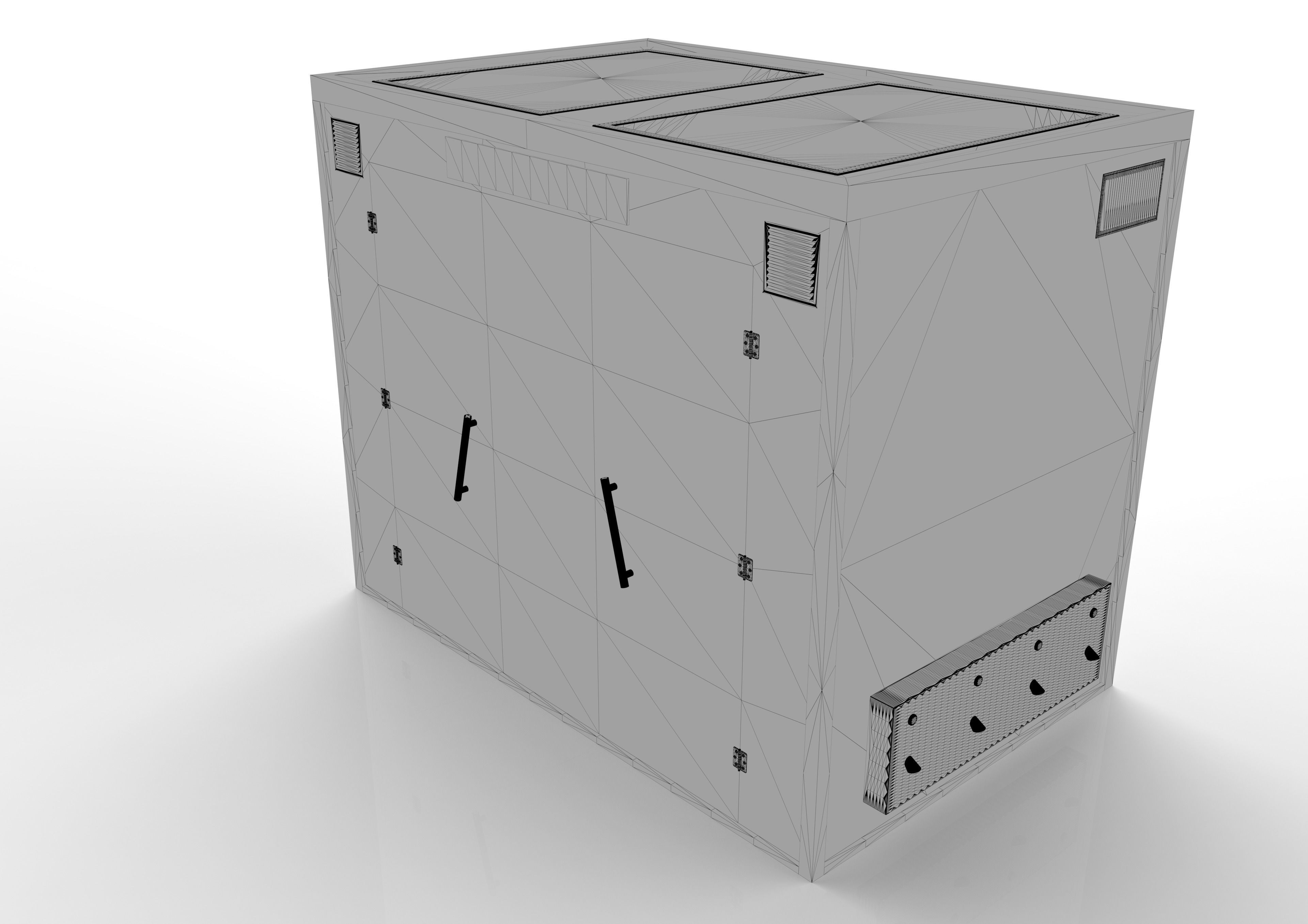 Beach shower cabin 3D model_7