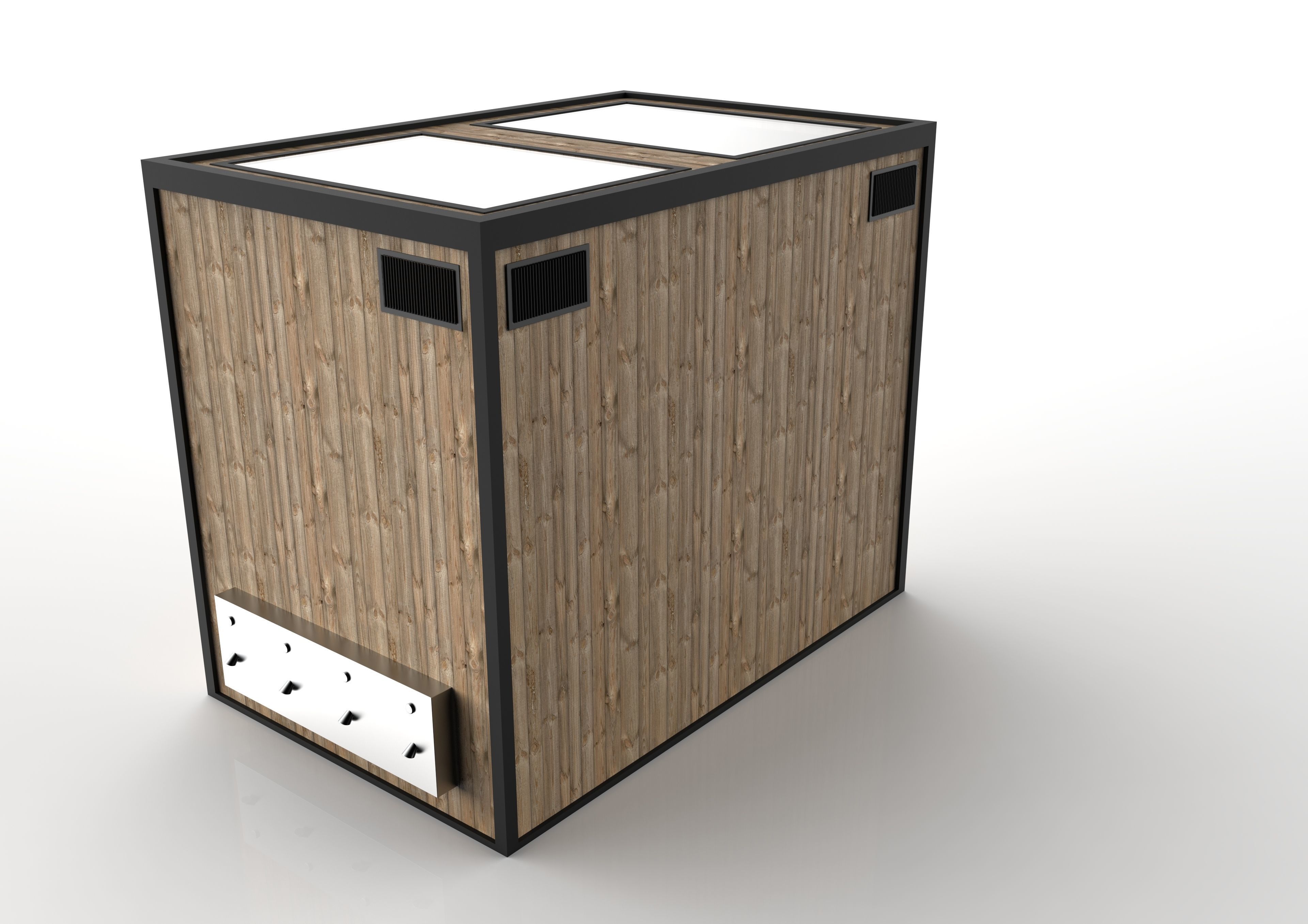 Beach shower cabin 3D model_1