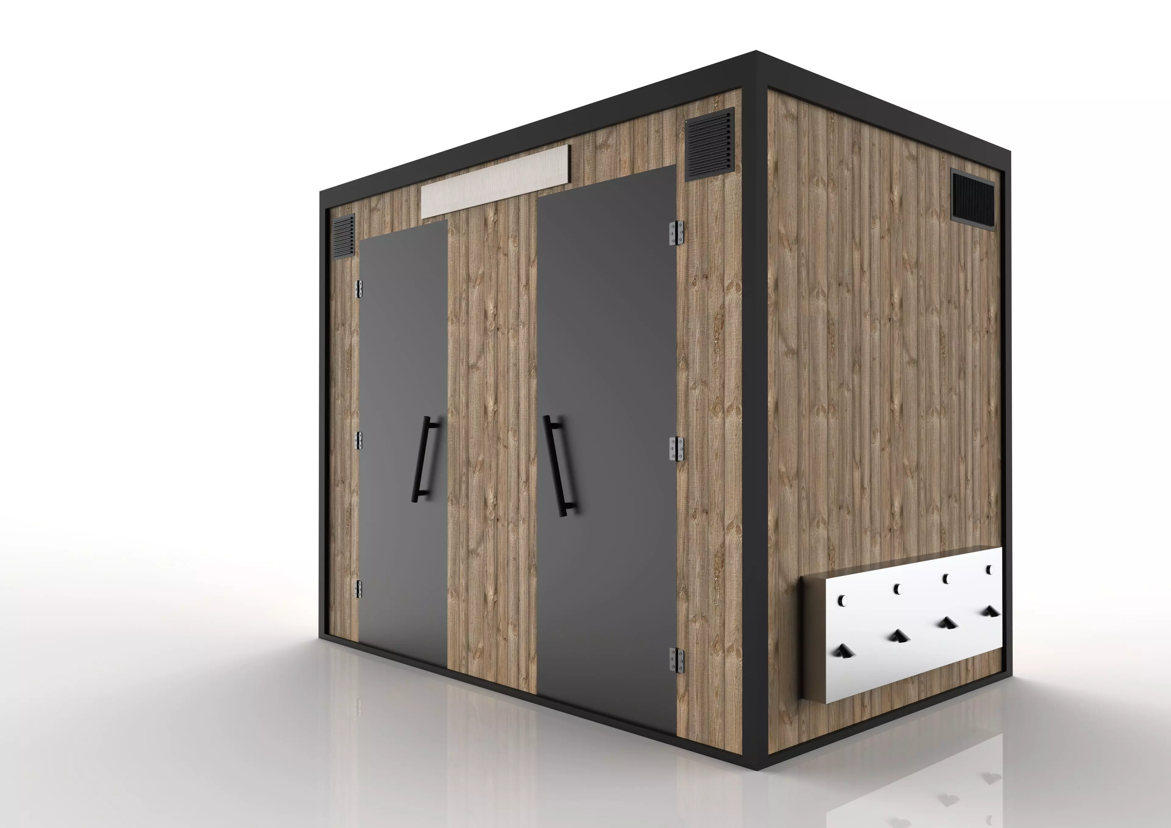 Beach shower cabin 3D model_0