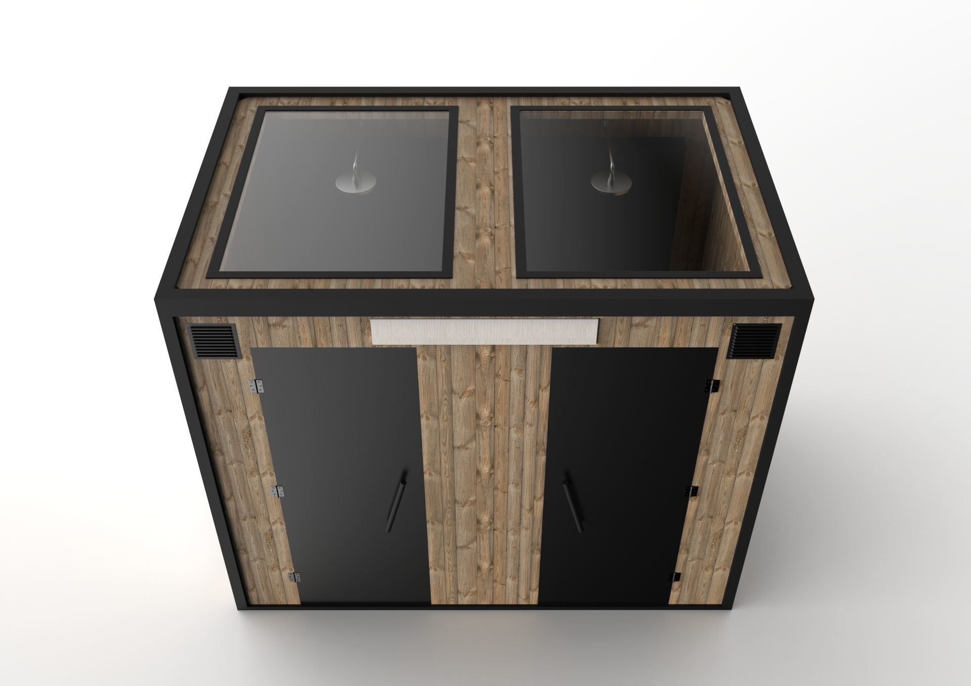 Beach shower cabin 3D model_2