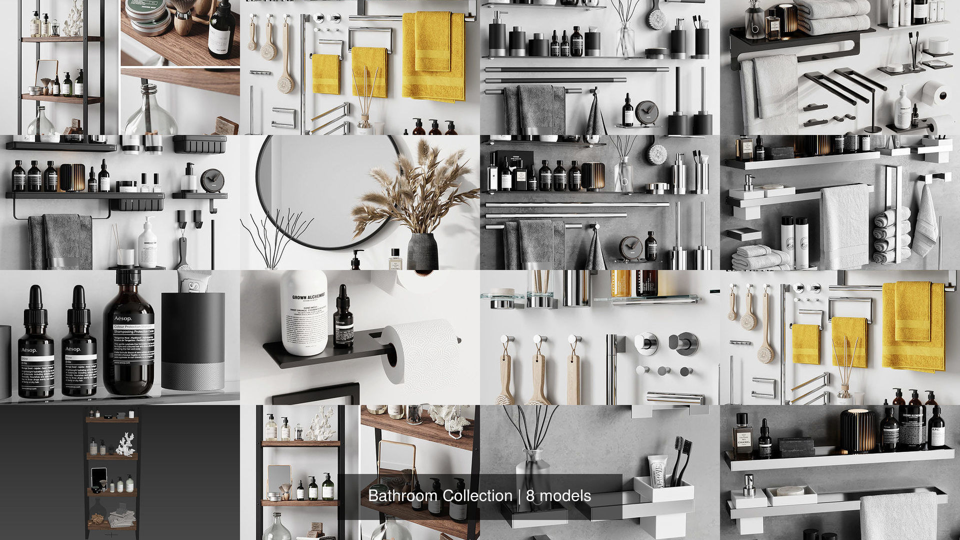 Bathroom Collection round mirror on table with books and plants _1