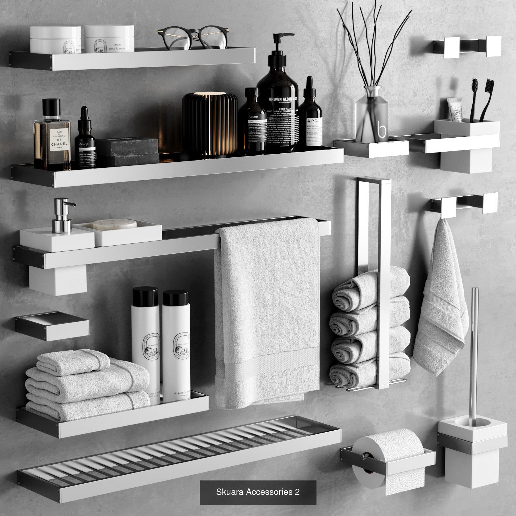 Bathroom Collection round mirror on table with books and plants _9