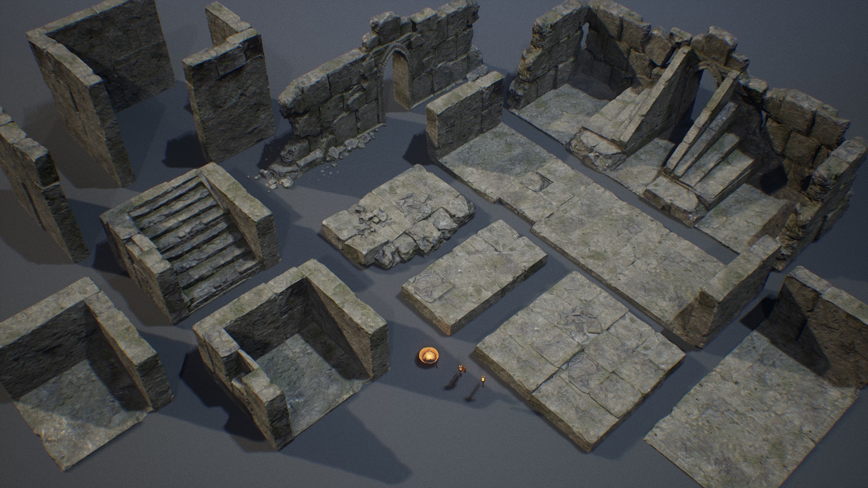 Fantasy Realm Kit I - Unreal Engine Dungeon Pack Low-poly 3D model_18