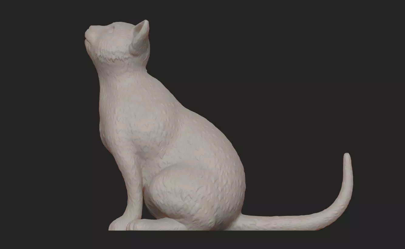 Sitting Cat 3 Variations 3D Print 3D print model