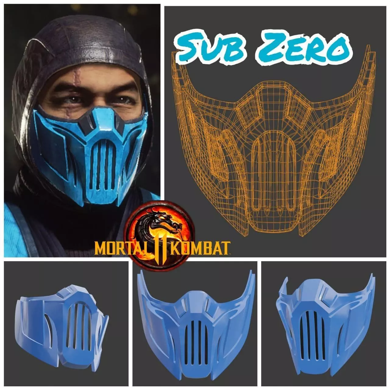 Sub Zero mask from Mortal Kombat 11 - Lin Kuei Assasin 3D print model