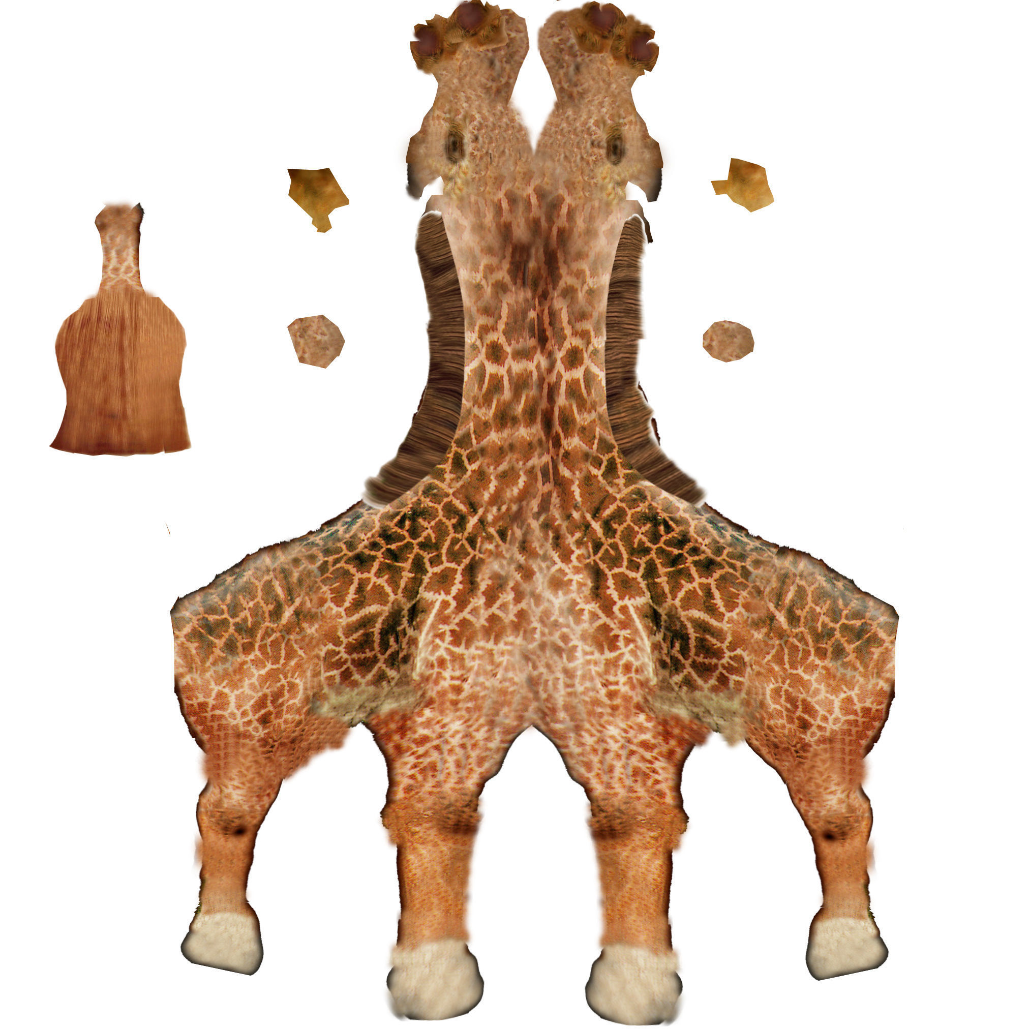 Giraffes full body Low-poly 3D model_8