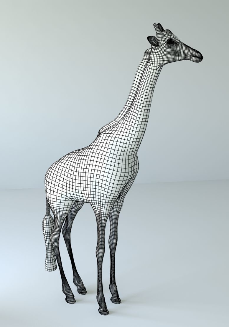 Giraffes full body Low-poly 3D model_7