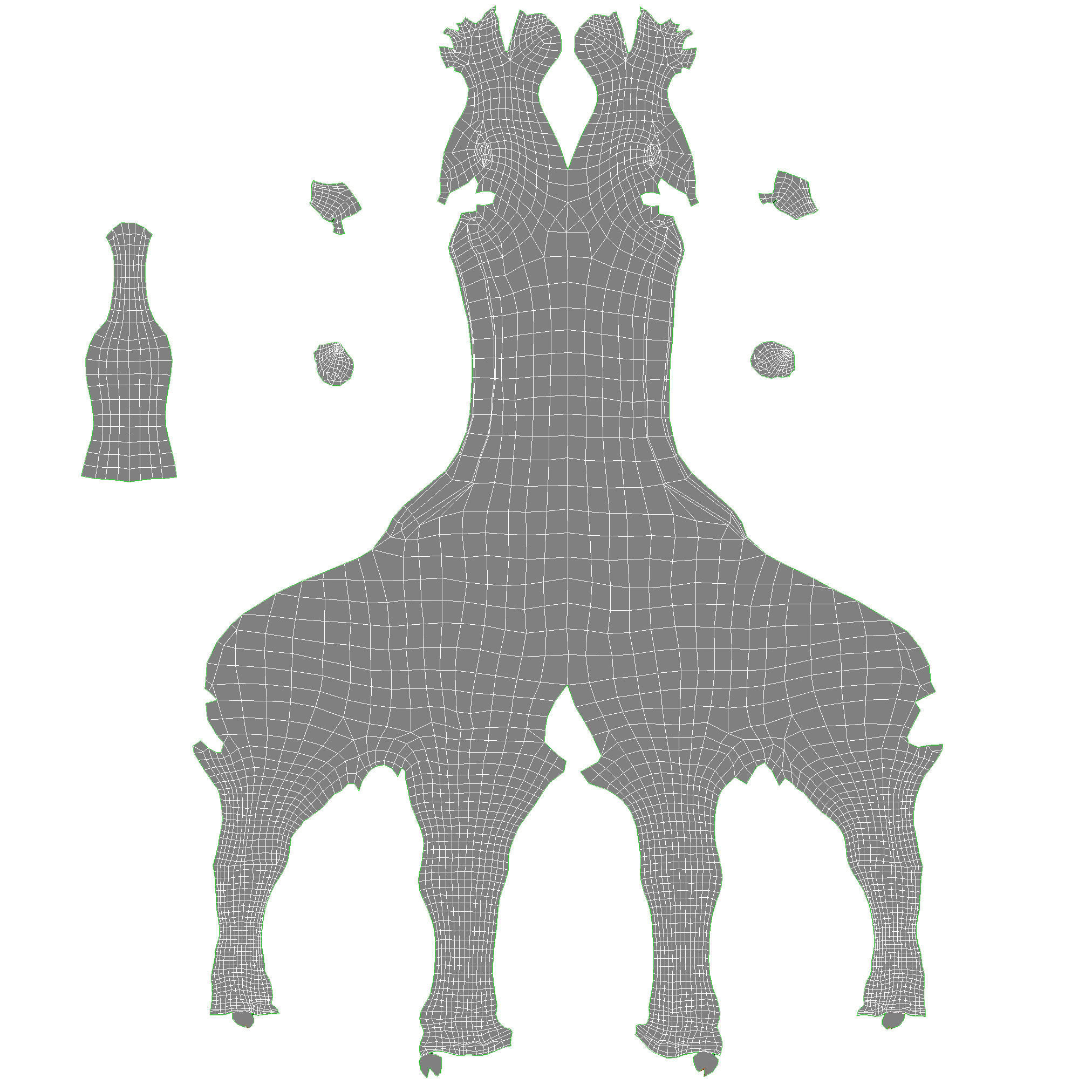 Giraffes full body Low-poly 3D model_9