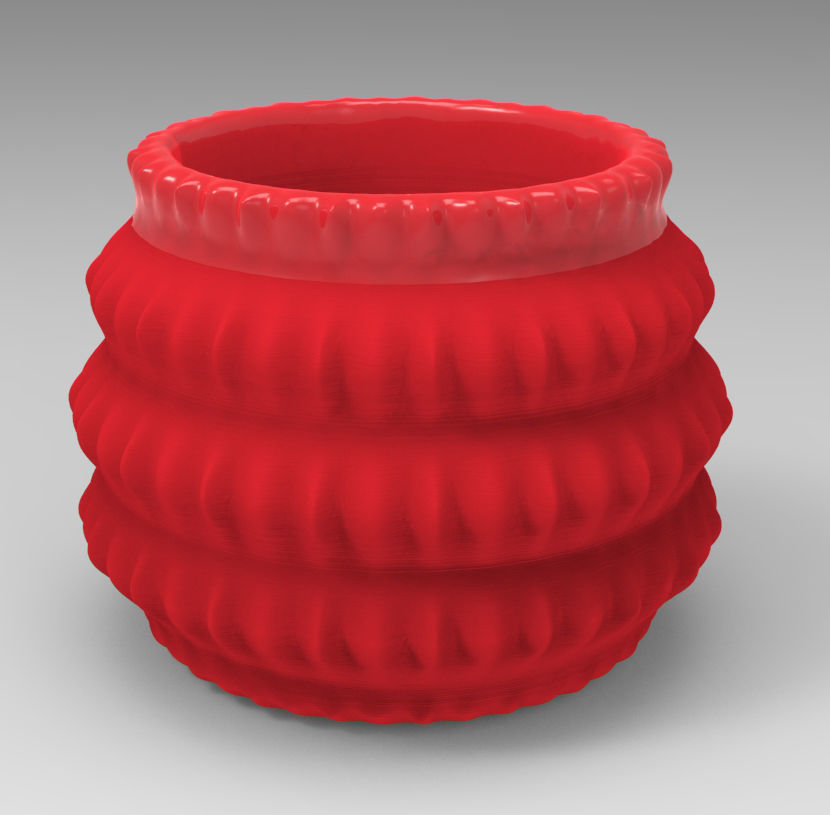 Barrel Geometric Plant 3D Printing Flowerpot  3D print model_1