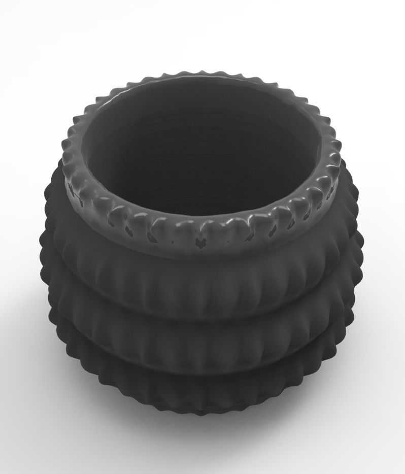 Barrel Geometric Plant 3D Printing Flowerpot  3D print model_3