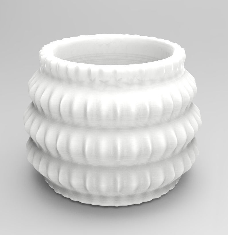 Barrel Geometric Plant 3D Printing Flowerpot  3D print model_2