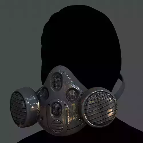 Gas mask helmet 3d model scifi Low-poly 