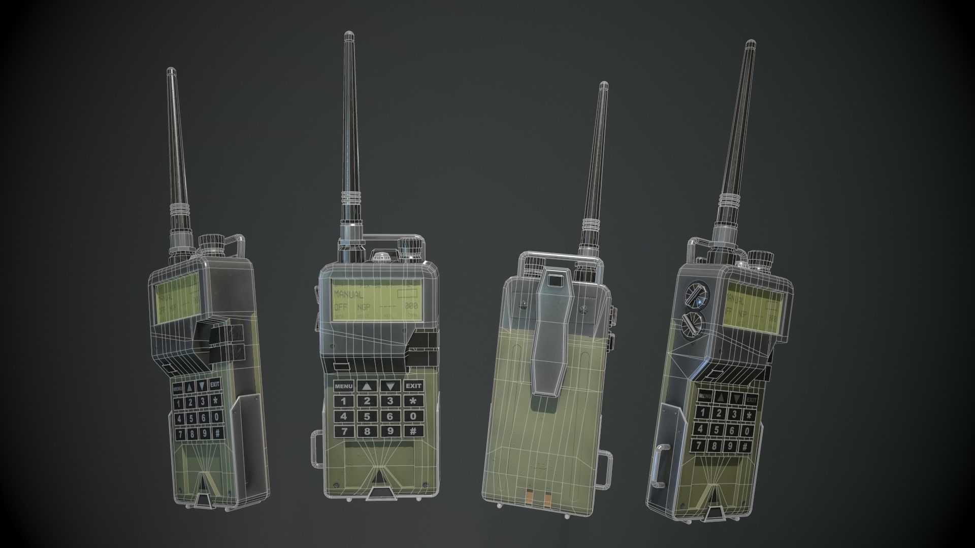 Prop Radio Transmitter Low-poly 3D model_6