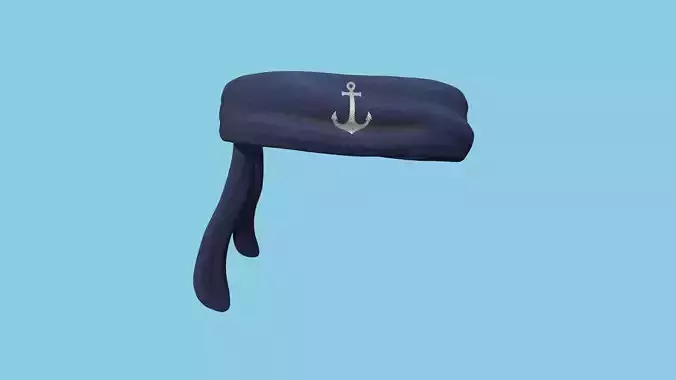 Pirate Bandana 02 - Blue - Character Costume Low-poly 3D model