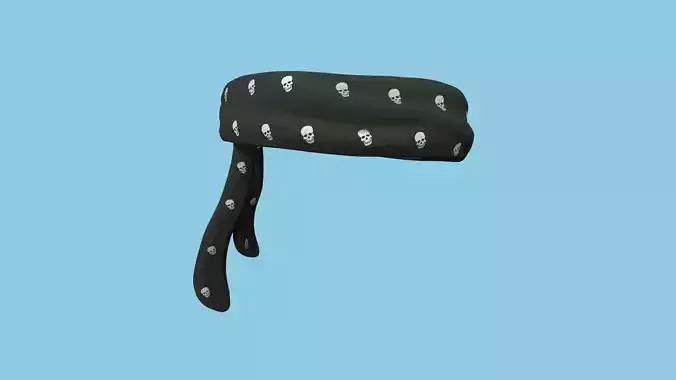 Pirate Bandana 03 - Black Skulls - Character Costume Low-poly 3D model