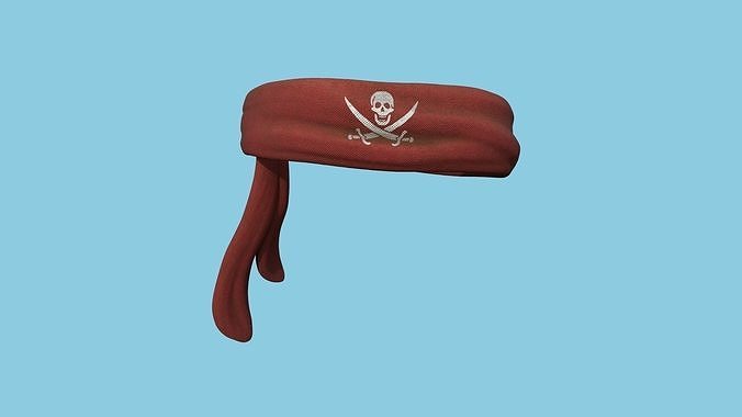 Pirate Bandana 04 - Red - Character Costume Low-poly 3D model