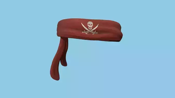 Pirate Bandana 04 - Red - Character Costume Low-poly 3D model