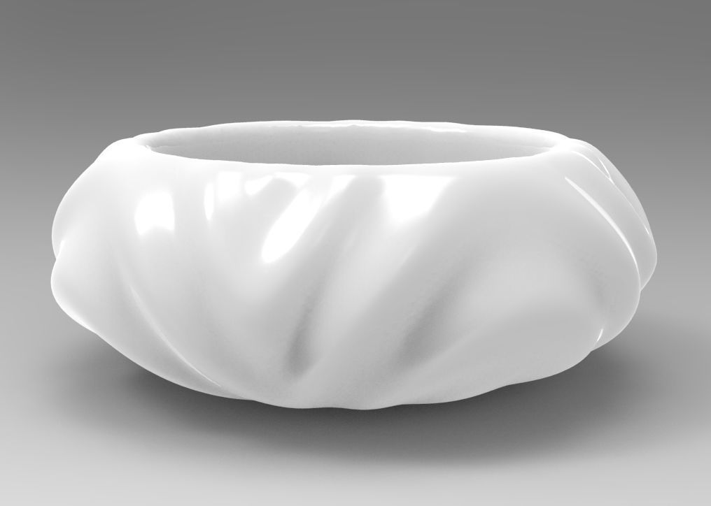 Flat Cute Geometric Succulent 3D Printing Planter  3D print model_3