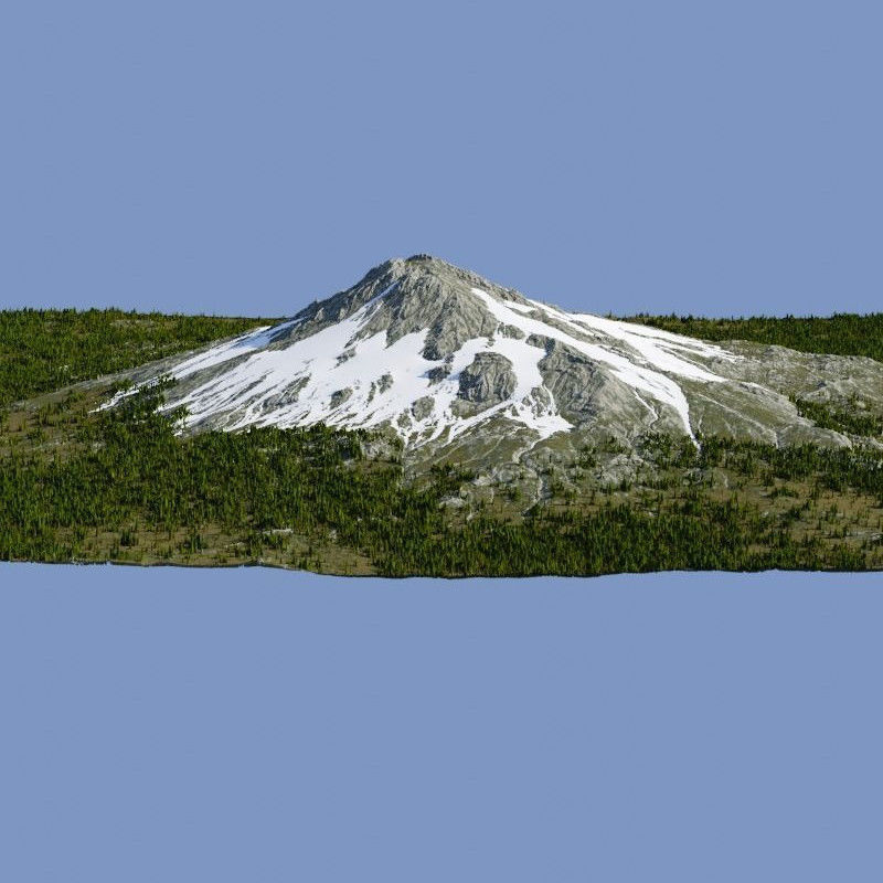 High-Poly Mountain Landscape Model Low-poly 3D model_1