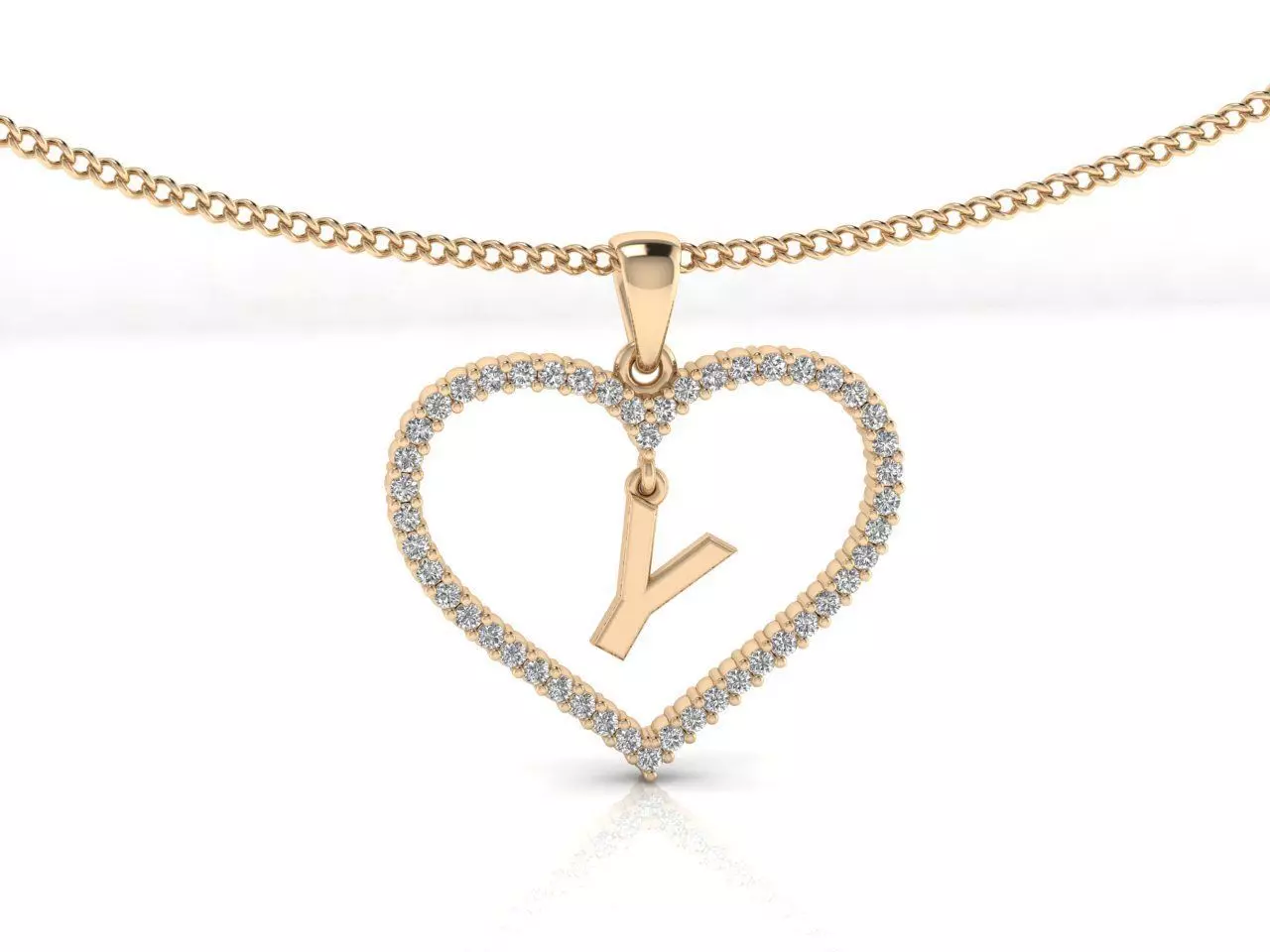 Heart Alphabet Y 3D print model_0