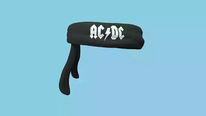 ACDC Bandana - Rock Band - Character Design Low-poly 3D model