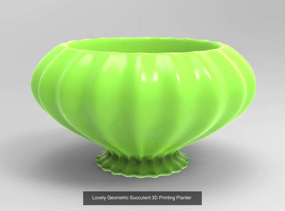 10 Cute Geometric 3D Printing Planter Set  3D Model Collection_7