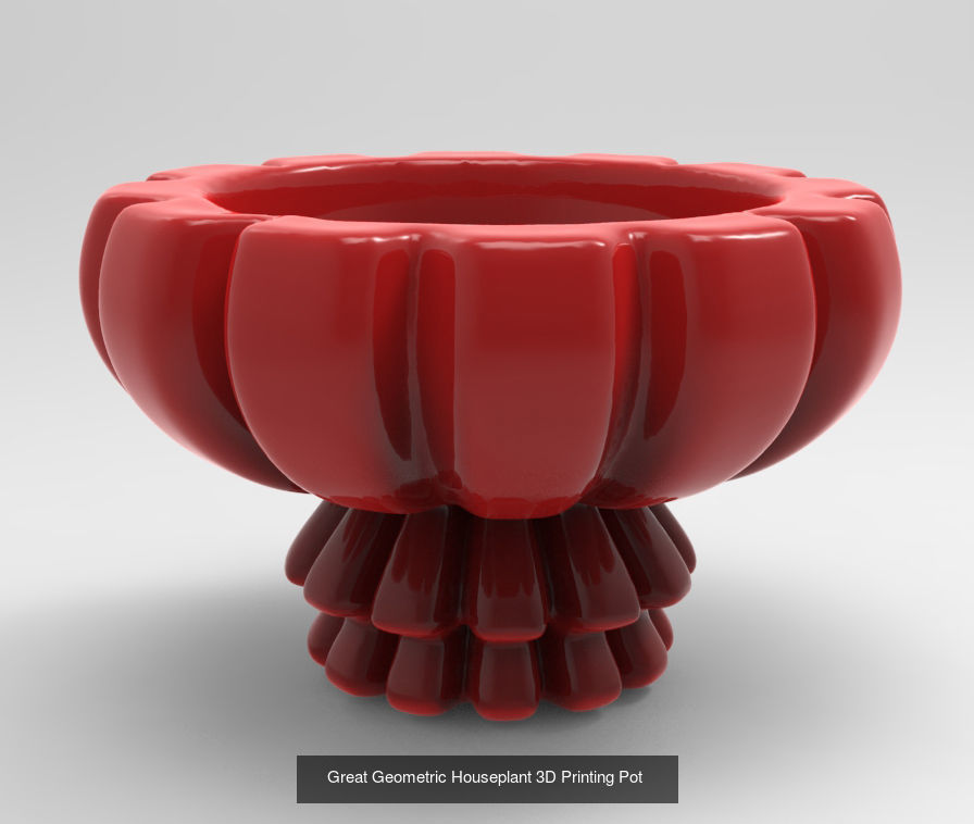 10 Cute Geometric 3D Printing Planter Set  3D Model Collection_8