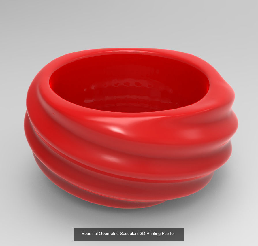 10 Cute Geometric 3D Printing Planter Set  3D Model Collection_4