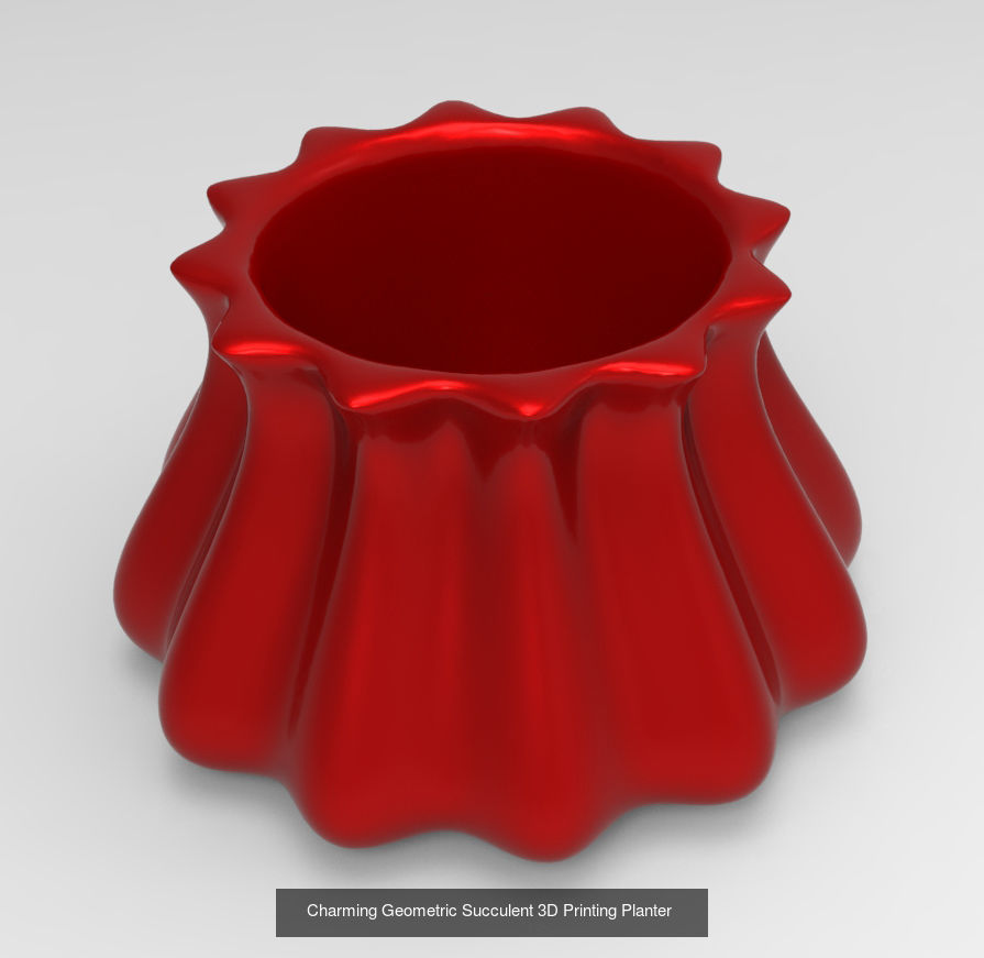 10 Cute Geometric 3D Printing Planter Set  3D Model Collection_10