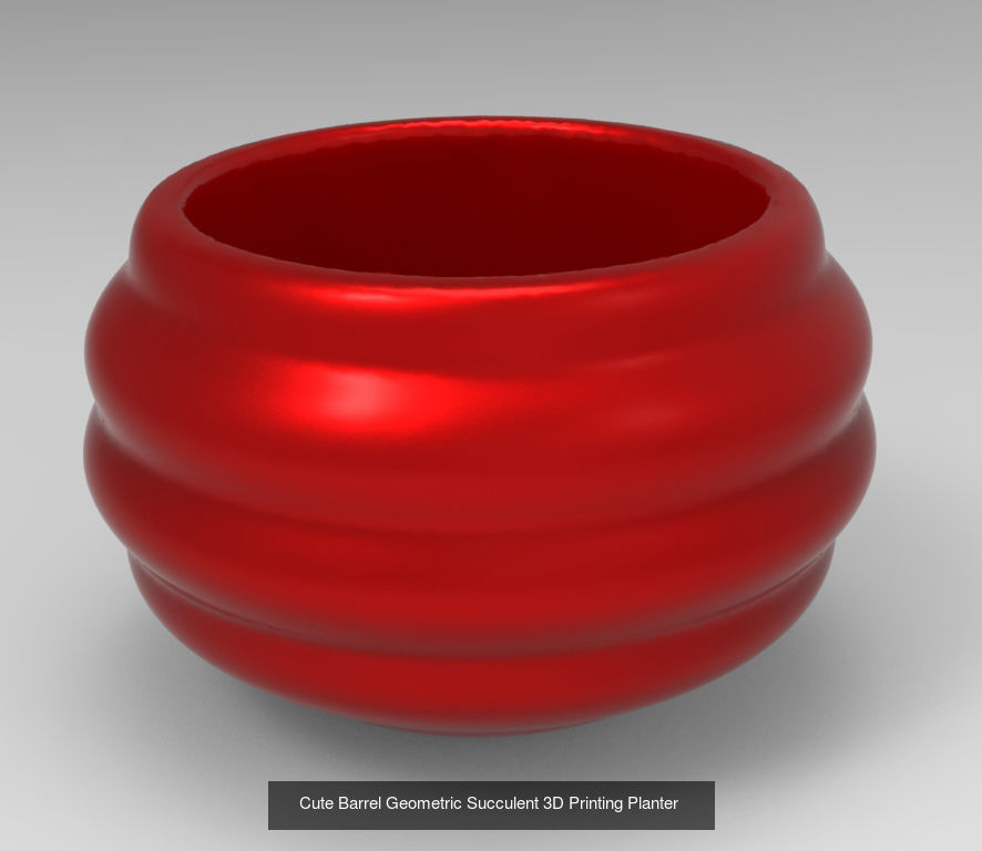 10 Cute Geometric 3D Printing Planter Set  3D Model Collection_2