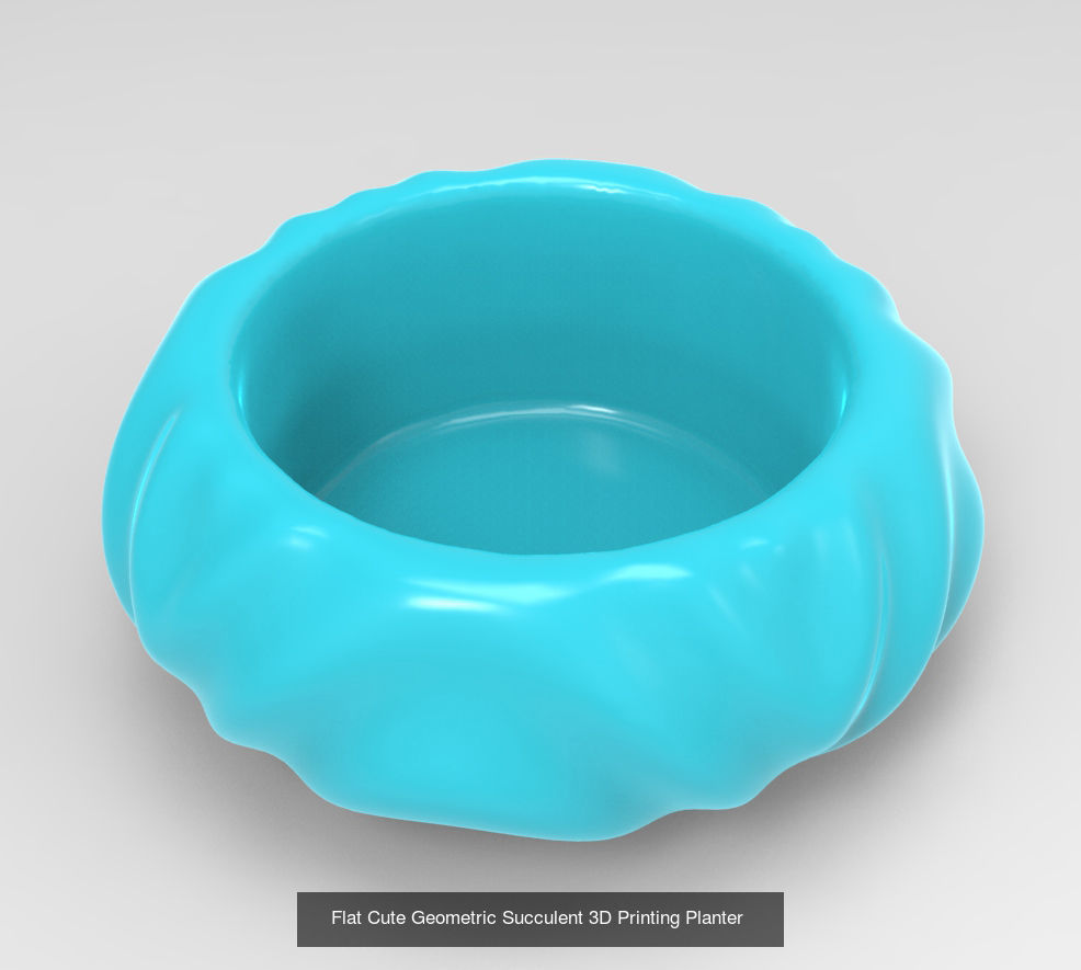 10 Cute Geometric 3D Printing Planter Set  3D Model Collection_11