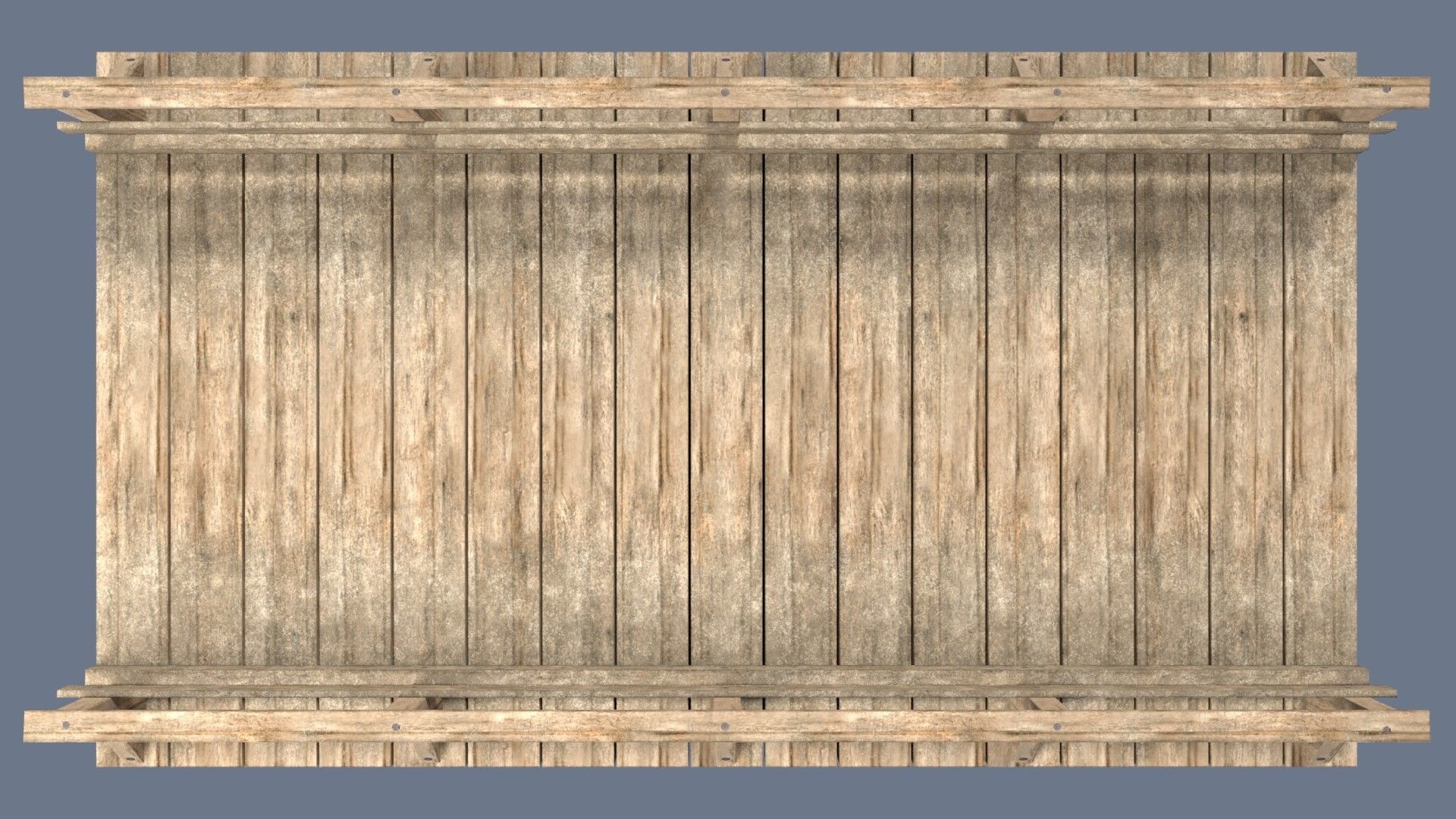 Bridge wooden shelf Low-poly 3D model_4