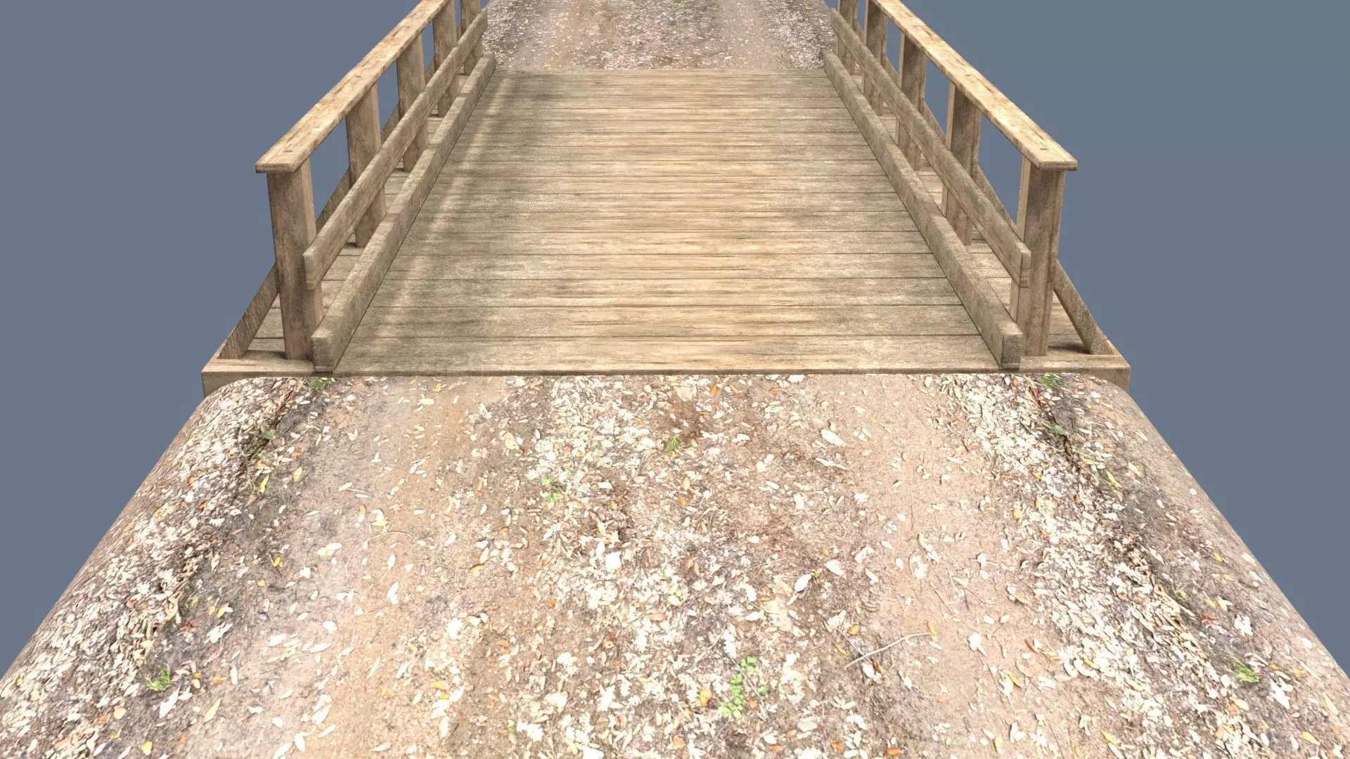 Bridge wooden shelf Low-poly 3D model_0